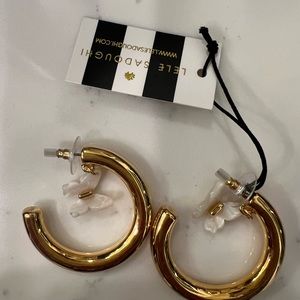 Gold hoop earrings brand new with tag.